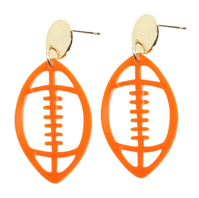 Color Changing Earrings-Acrylic Football Earring - Orange