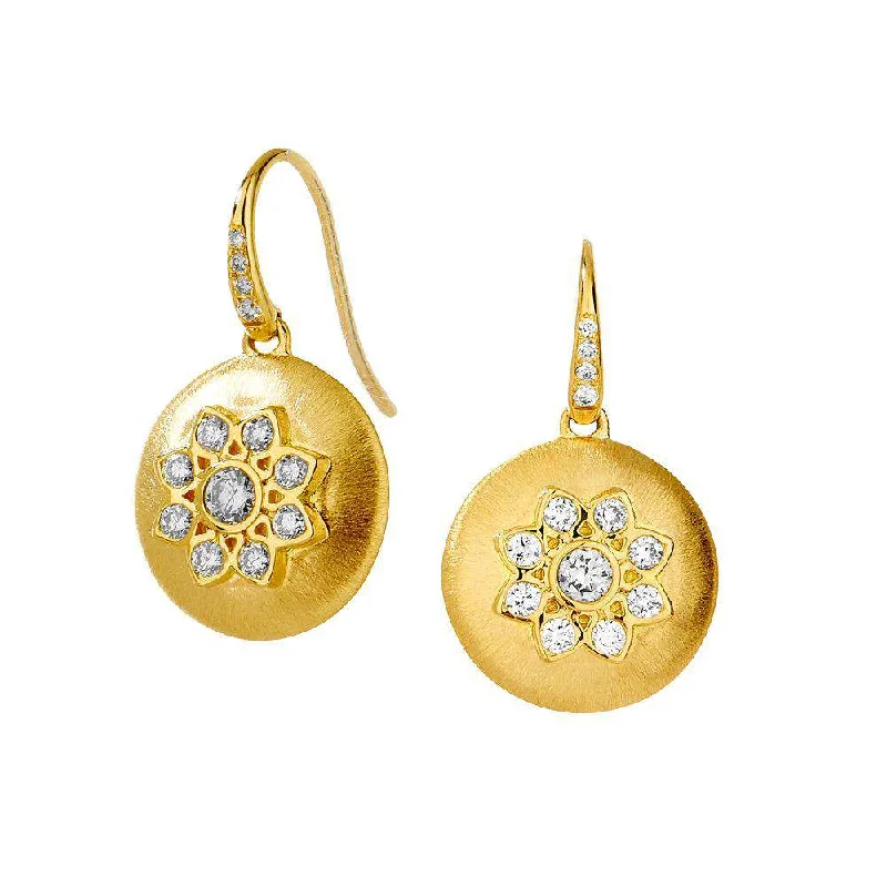 Layered Gold Earrings-Satin Flower Earrings