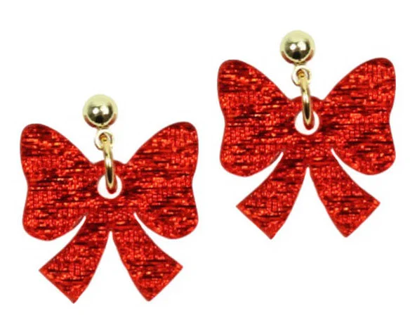 Vintage Stud Earrings-The Red Bow Earring