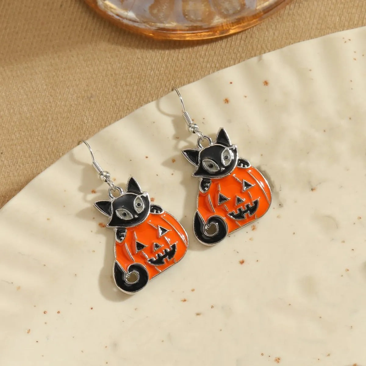 Pumpkin Kitten Earrings