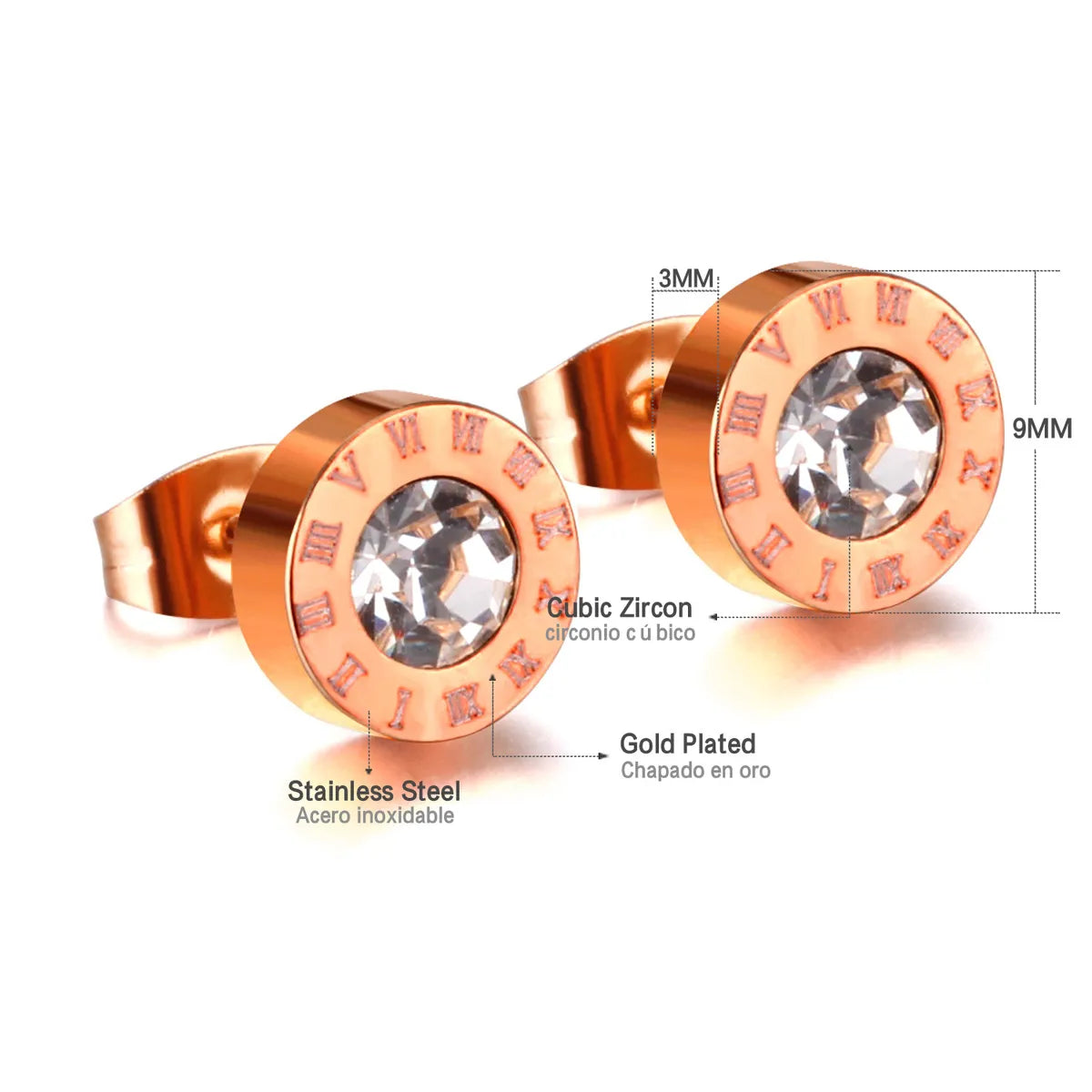 Rose Gold White Diamond Ea50839ar