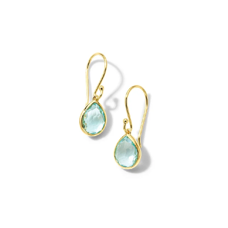 Premium Silver Earrings-Teeny Teardrop Earrings in 18K Gold